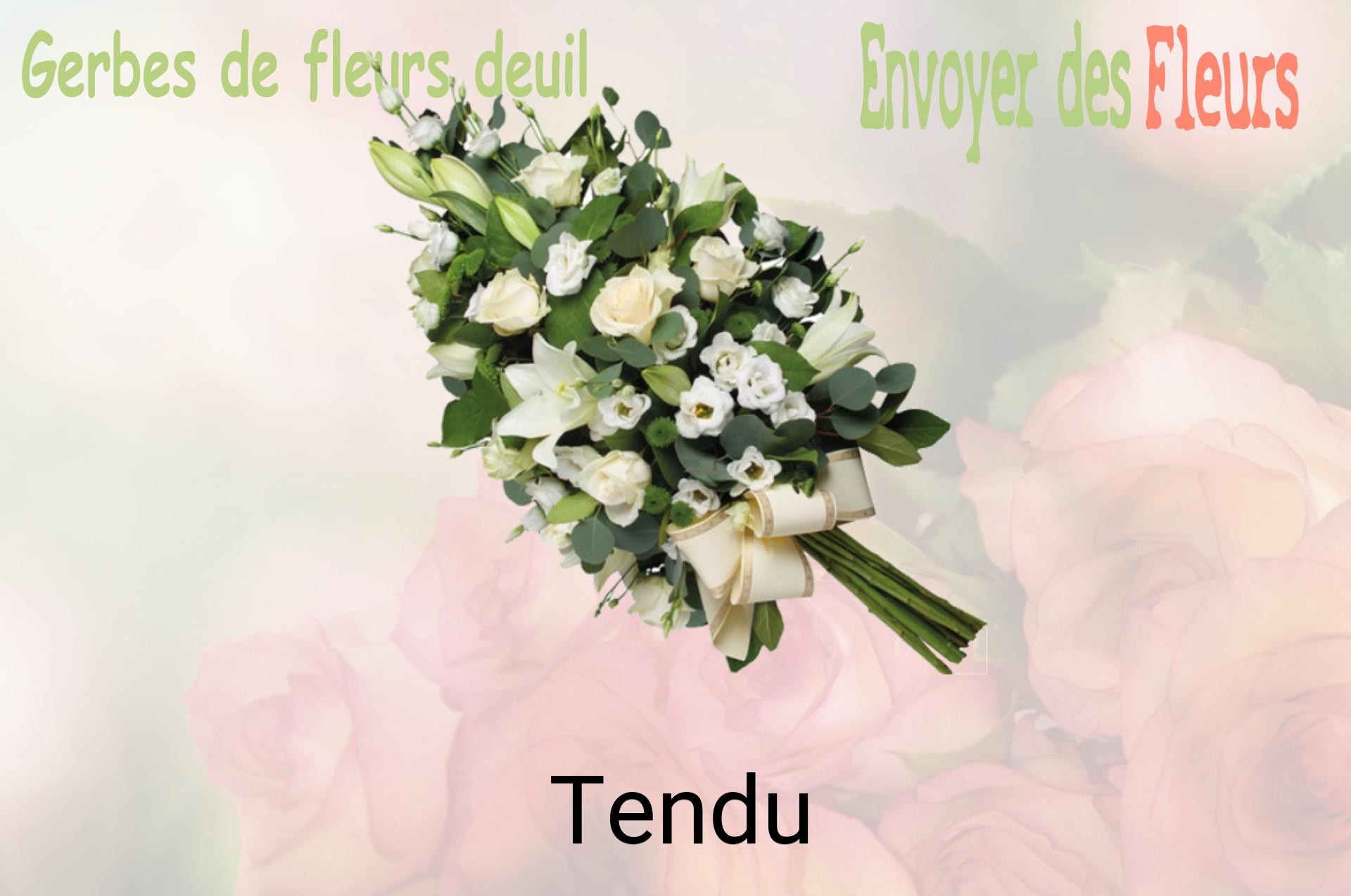 Gerbe de fleurs de deuil livrée à Tendu